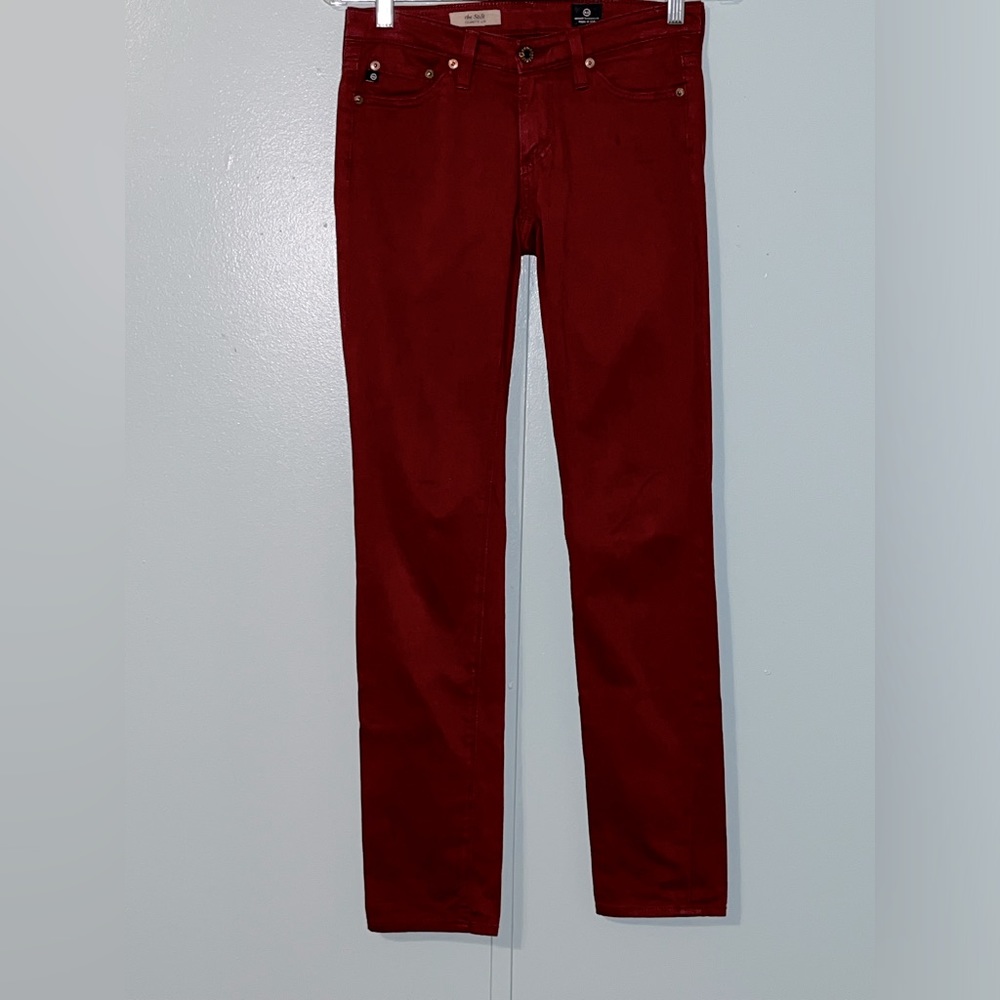 Adriano Goldschmied The Stilt Cigarette Leg‎ Pants Burgundy Size 25R